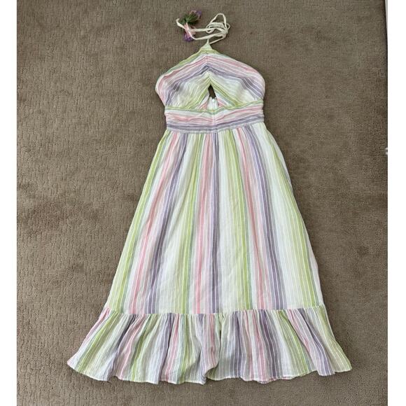 Majorelle Electra Pastel Halter Style Midi Dress Small - Picture 2 of 5